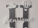 Lettre H décoration nuage montgolfiere étoile